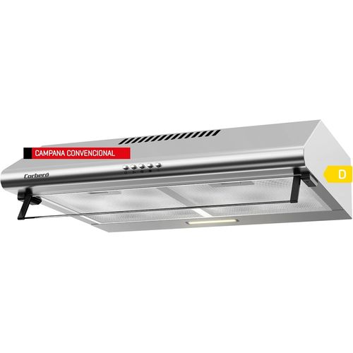 CHECARZHN--NO1-Corberó Selati640X Hotte Aspirante Conventionnelle 60 Cm Débit 400 M³/H, Inox, 191,5 W, 3 Vitesses, 2 X Filtres En Aluminium, Filtre À Charbon, Efficacité Énergétique D