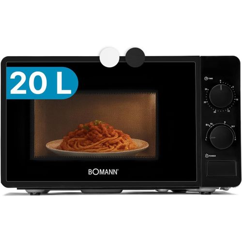 CHECARZHN--NO1-Micro-Ondes Avec Espace De Cuisson 20L & Éclairage De L'Espace De Cuisson, 6 Niveaux De Puissance, Minuterie De 30 Minutes, Mw6014Cb, Noir