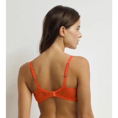 Dim Soutien-Gorge Emboitant À Armatures Orange Art Flowers