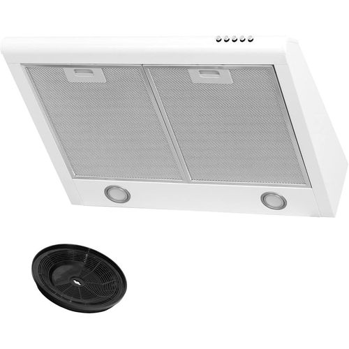 CHECARZHN--NO1-Hotte Aspirante, Hotte Casquette, Filtres À Charbon Inclus, Hotte De Cuisine-Air Extrait/Recirculation - Largeur 60Cm-Couleur Blanc-Boîtier En Acier Inoxydable-Éclairage Led [Classe Én