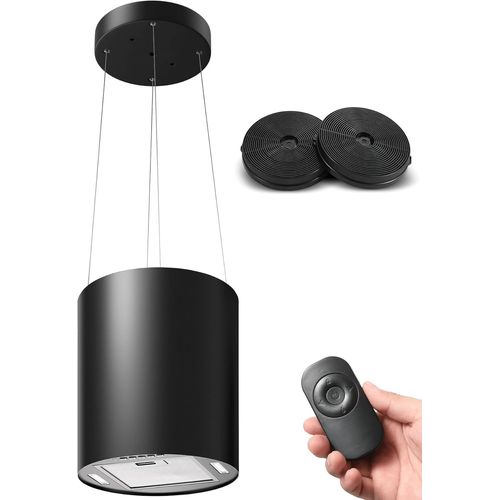 CHECARZHN--NO1-Hotte Aspirante, Hotte Suspendue 35Cm Avec 2 Filtres À Charbon, Débit D'Air Puissant 700 M³/H, 3 Vitesses, Arrêt Retardé (5 Minutes), Éclairage Led, Noire