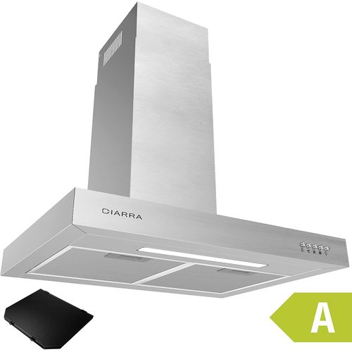 CHECARZHN--NO1-Cbcs6125 Hotte Aspirante 60 Cm 370 M³/H - Avec Filtre À Charbon - Hotte De Cuisine En Acier Inoxydable - 3 Niveaux - Évacuation Ou Recyclage - Éclairage Led