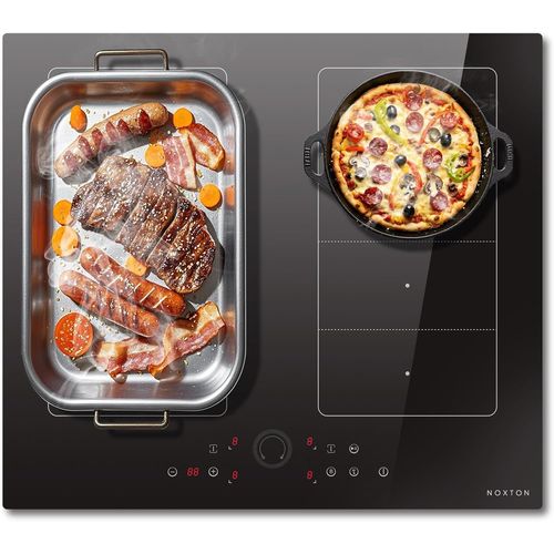 CHECARZHN--NO1-Plaque À Induction, 4 Plaques Avec Double Zones Flexibles, Plaque À Induction, 60 Cm, Encastrable Avec Booster, Commande Tactile, Minuterie, Sécurité Enfant, Pause, 220 V-240 V, 7200 W