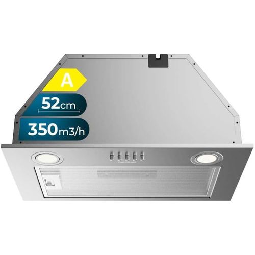 CHECARZHN--NO1-Hotte Aspirante Intégrée Bolero Flux Im 523500. Acier Inoxydable 52Cm A. Puissance D'Aspiration 350M3/H, Moteur 70W, 3 Niveaux De Puissance, Lumière Et Filtre À Charbon