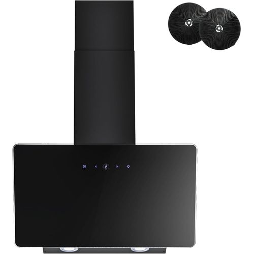 CHECARZHN--NO1-Hotte Aspirante 60Cm, Hotte Aspirante À Évacuation/Circulation D'Air Avec Touch Control,Led, Moteur Sans Balais,Silencieuse, Hotte Aspirante Puissante, Hotte Inclinée, Efficacité A++