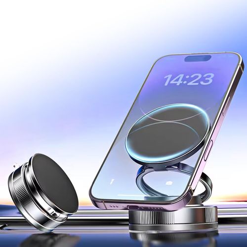 Kalanka-Powerland Support Telephone Voiture Ventouse Aimanté, 360 ° Rotatif Pliable Support De Téléphone Portable Pour Voiture/Gymnase/Miroir/Bureau De Bureau/Toute Surface Lisse