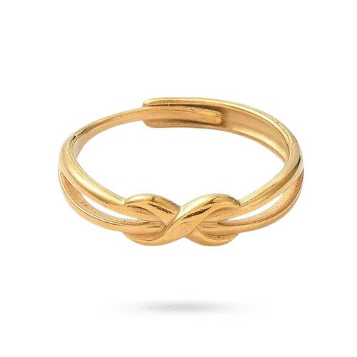 Bague Réglable Femme Acier Inoxydable Doré Symbole Infini Élégant