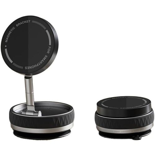 Kalanka-Support Téléphone À Ventouse Avec Verrouillage Rotatif, [10 Aiments] Support Pour Magsafe Voiture, [Pliable & 360°] Compatible Avec Tous Les Smartphone (Noir, K10b)
