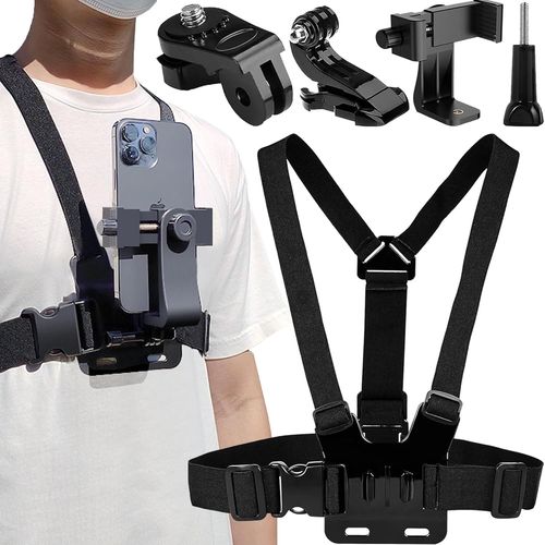 KALANKA-- Support de téléphone Portable Multifonctions, Harnais de Poitrine, Sangle de tête pour Le Tournage de vidéos, Support de téléphone Portable Ajustable, Fixation de téléphone (Ceinture pector