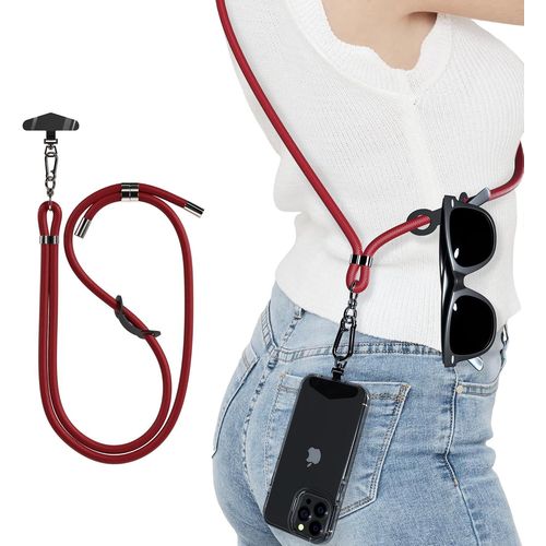 Kalanka-Chaîne De Téléphone Portable Universelle - 8 Mm - Avec Support En Acier Inoxydable - Cordon Réglable Pour Téléphone Portable Iphone 16/15/14/13 Pro, Samsung, Accessoire De Téléphone Portable