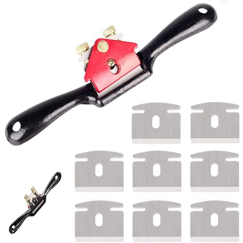Rasage de Rayons de Bois, Outil de Coupe à la Main pour Rayons de Bâche à Bord de Coupe sur Mesure de 9 ""/ 210 mm, Avec 8 Lames de Remplacement, Clé à Main Réglable avec vis