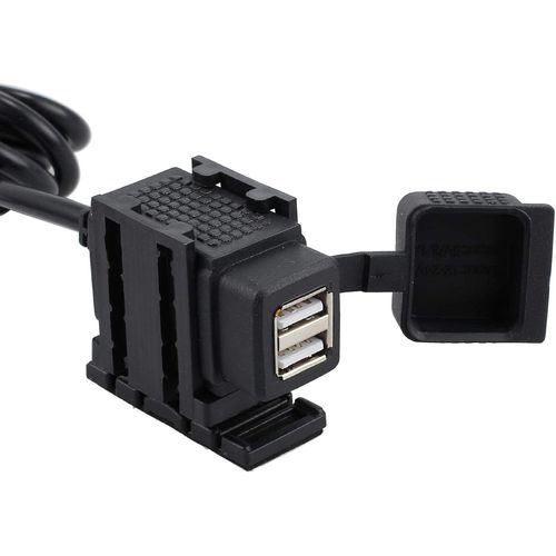AYU-Adaptateur de Chargeur USB Étanche pour Moto et Téléphone - Double Port 2.1A/1.0A, 5V - Alimentation 12/24V pour Mobile