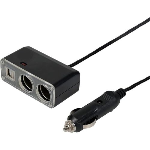 AYU-- Chargeur allume cigare - Multiprise allume cigare - Avec double port USB et 2 ports 12V + 2 ports USB 5V 1000mA - Longueur: 1.25m - Permet de recharger plusieurs appareils