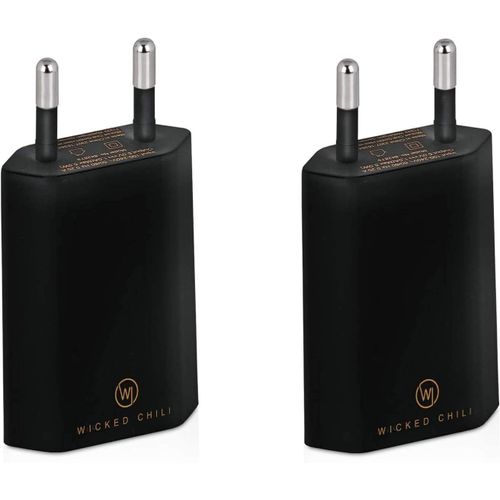 AYU-2X Pro Series Power Adapter Adaptateur USB Compatible avec Apple iPhone, Samsung Galaxy/Chargeur de téléphone Portable, Smartphone Power Plug (1A, 5V) Noir