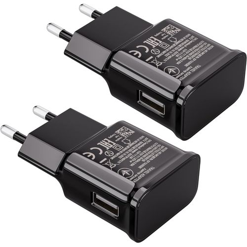 Ayu-2-Pack Chargeur Usb 15w Prise De Charge Compatible Avec Samsung S21 S20 S10 S6 S7 S8 S9 / Edge/Plus/Active, A20e, Z Flip3, Z Fold2 5g, Note 5 8, Note 9 10, Chargeur Rapide D'origine De Remplaceme