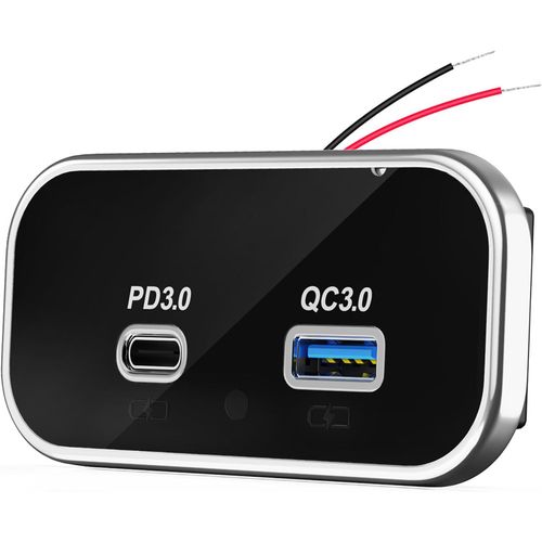 AYU-Prise USB C 12v Encastrable, Double Prise USB 12V Chargeur PD3.0 et QC3.0 Charge Rapide, Prise de Chargeur pour Bateau Voitures SUV Marine Camion Caravane