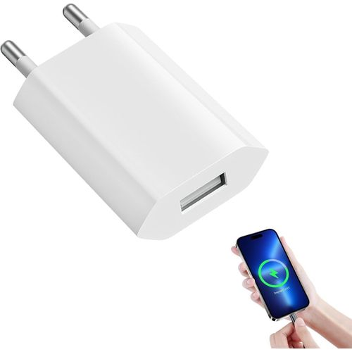 AYU-Chargeur USB, 5V/1A Prise USB, Prise Chargeur USB, Adaptateur USB Chargeur Universel pour i-Phone, Tablette, Sam-Sung,Smartwatch et Plus - Prise Électrique USB Pratique et Sécurisée (1pcs)