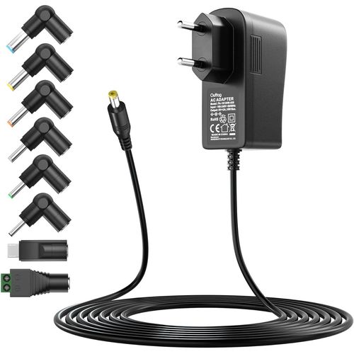 AYU-10W Universel Alimentation Chargeur 5V 2A AC Adaptateur avec 7 connecteur pour appareils LCD, LED Strips, Routers,Haut-Parleur,USB HUB,Balances,Android Portable,Samsung Galaxy,Huawei,Xiao Mi