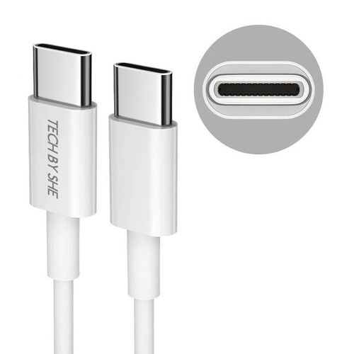 AYU-Câble usb c vers usb c, BLANC PD 2M Type C, Câble de Charge Rapide pour iPad/MacBook/Samsung/Manette Xbox/Switch/Huawei/PS5, Transfert de Données Haute Vitesse, adaptateur