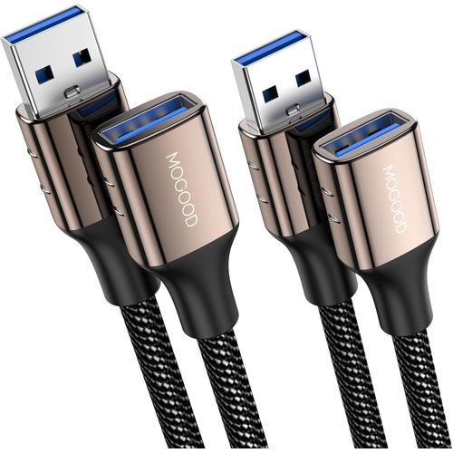AYU-Câble USB 3.0 2M+2M, USB A mâle vers A mâle Câble, USB 3.0 Super Speed Câble de Données pour Disque Dur Externe, Lecteur DVD, Refroidisseur PC Portable, Hub USB, TV Box, Imprimante et Caméra