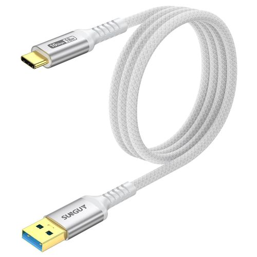 AYU-Cable USB C, 1m 10Gbps Cable USB vers USB C, Cable USB C Charge Rapide pour iPhone 16/15 Pro Max, Galaxy S24, Google Pixel, Android Auto, Huawei P40/P30, MacBook Pro-Blanc