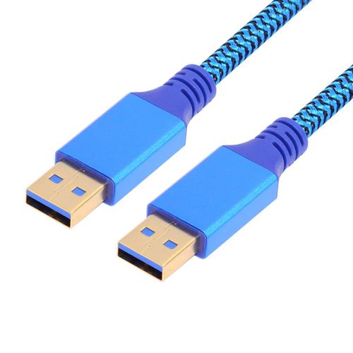 AYU-Manchon d'extension de câble USB 3.0 type A mâle vers USB 3.0 A mâle 5 Gbit/s pour disque SSD caméra données bleu 60 cm