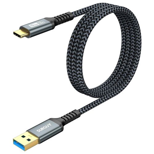AYU-Câble USB Type C vers USB 3.1 Gen 2 Données 10 Gbit/s et câble de charge rapide 3 A Compatible avec Samsung Galaxy S21, SSD, Android Auto -1m