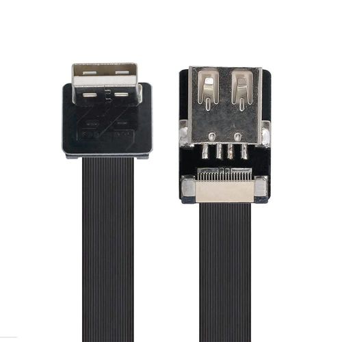 AYU-Cable d'extension de donn¿¿es plat et fin USB 2.0 type A male vers femelle 0,2 m pour FPV, disque, scanner et imprimante