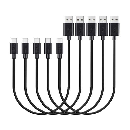 AYU-® (Lot de 5, 0,3m courts Câbles USB Type C vers USB 2.0 de Données et Charge pour Samsung Galaxy S8, S8 +, Nexus 6P, LG G6, new MacBook, Google Pixel XL, OnePlus et plus (Noir)