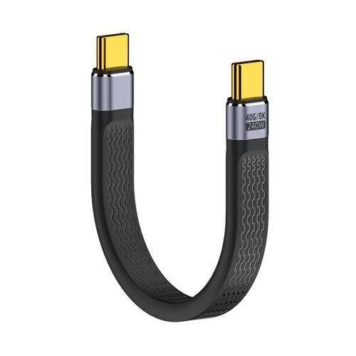 AYU-Câble USB 4.0 240 W d'alimentation Type-C USB-C mâle vers mâle USB4 40 Gbit/s 100 W 8K plat mince FPC câble de données 13 cm