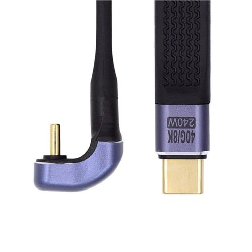 AYU-Câble USB C court USB4 Type C 40 Gbit/s PD 240 W Puissance 8K @ 60 Hz Câble d'extension de données plat en forme de U 13 cm