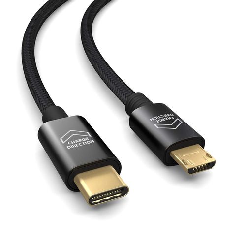 AYU-Câble USB C vers Micro USB de 1m, charge les appareils Micro USB, câble de charge, adaptateur de charge, câble de données, USB 2.0