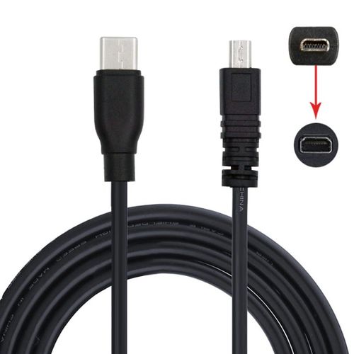 AYU-Nikon UC-E6 Câble USB C vers Mini 8 broches de charge et de transfert de données pour Coolpix D5200 D3200 D7200 S2500 S2600 4,92 FT/1,5 m