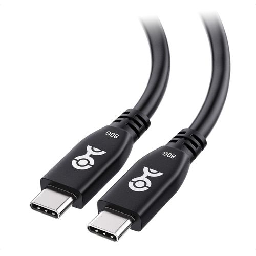 AYU-Cable USB 4 80Gbps 0,6m, supporte jusqu'à [8K@120Hz / 4K@480Hz vidéo, 240W de charge, 80Gbps transfert de données] Cable USB4, noir, compatible avec Thunderbolt 4, MacBook
