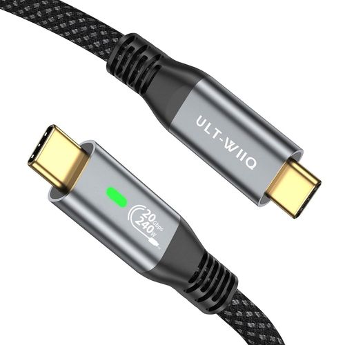 AYU-240W PD 3.1 Cable USB C Charge Rapide 20Gbps Transfert de Données 4K@60Hz Vidéo Nylon Tressé Câble USB C 1,5M Haute Vitesse Cable USB C 3.2 pour iPhone 15 Pro MacBook Samsung