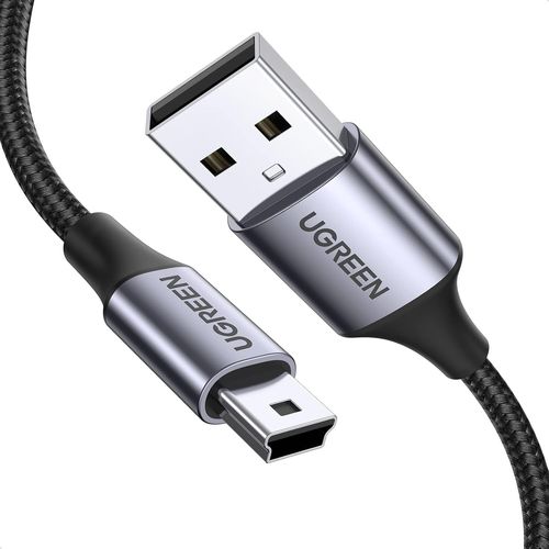 AYU-Câble Mini USB Chargeur Ti 83 Premium Ce Nylon Tressé Coque en Aluminium Compatible avec Appareil Photo GPS Garmin Disque Dur Manette PS3 Calculatrice Hero 4 MP3 (3M)