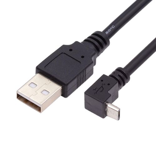 AYU-Câble USB vers micro USB, USB 2.0 mâle vers micro USB mâle 5 broches pour transfert de données, câble d'extension coudé à 90 degrés, 0,1 m
