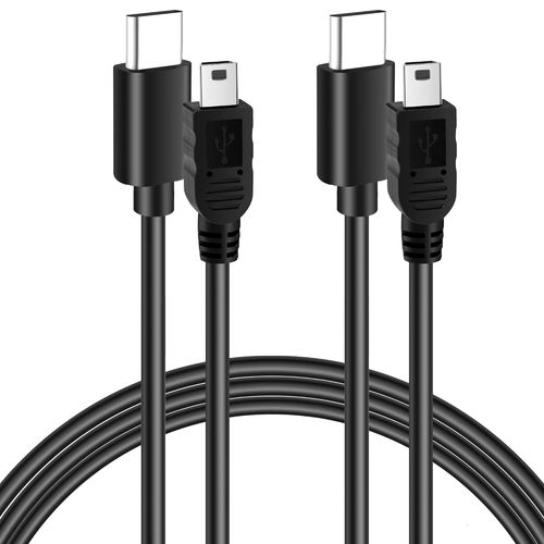 AYU-Câble USB C vers Mini USB 2.0(0,5 mètre,lot de 2),Type C mâle vers Mini USB mâle,480 Mbit/s,noir,câble de chargement de données compatible avec les appareils dotés de Type C/Mini Ports