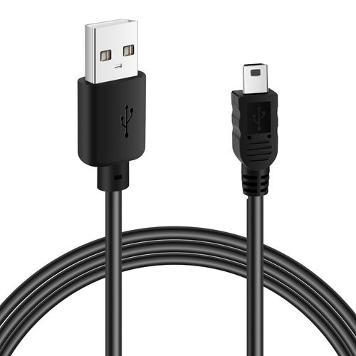 AYU-Câble Mini USB 2.0 haute vitesse 5 mètres, USB A mâle vers mini USB mâle, 480 Mbit/s, USB 2.0 type A vers mini B, câble de charge rapide haute vitesse, noir