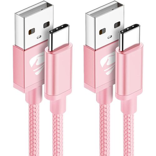 AYU-Câble USB C [1M+2M/Lot de 2] Cable USB C Charge Rapide 3A Cordon Chargeur USB C Tressé Cable USB USB C pour Samsung Galaxy S21 S22 S23 S24 S9 A14 A15 A52,Xiaomi,Google Pixel,Huawei,iPhone16 15