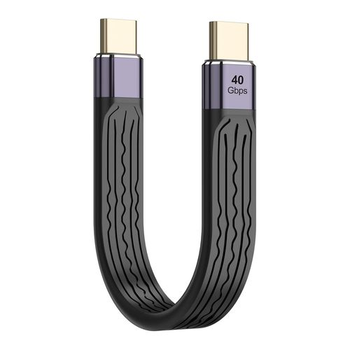AYU-Câble USB C Court 13.15cm, 60W USB C Mâle Vers C Mâle Charge Rapide 10Gbps Transfert de Données Câble Souple FPC Mini Cable USB C pour Téléphone Portable Smartphone Tablette Appareil