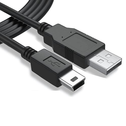 AYU-Câble mini USB synchronise et charge | Transfert de données 480 Mbit/s | Compatible avec microphone Blue Yeti, PS3, Wii U Pro, disque dur externe, appareils photo numériques, MP3 | Noir |