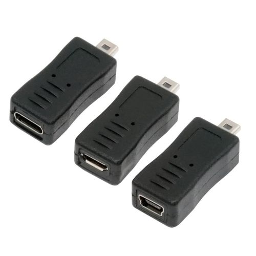AYU-Adaptateur 3 pièces/ensemble USB-C Type-C Micro Mini USB femelle vers appareil photo Mini 8P adaptateur d'alimentation de données pour Coolpix UC-E6 UC-E16 UC-E17 DSC-W DMC-S EX-Z