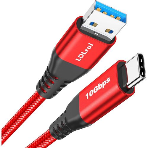 AYU-Câble USB C de charge et de transfert de données rapides [Lot de 2 câbles de 0.9 m],10 Gbit/s,60 W,Câble de type C en nylon tressé durable pour Samsung Galaxy S22/S21, LG, et plus encore (rouge)