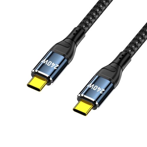 AYU-Câble USB-C 240 W Type-C mâle vers mâle 48 V 5 A compatible avec USB 2.0 480 Mbps 100 W pour ordinateur portable, tablette, téléphone