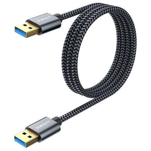 AYU-Câble USB 3.0 1m, USB A Mâle vers A Mâle Câble USB 3.0 5 Gbps pour Disque Dur Externe, Lecteur DVD, Refroidisseur PC Portable, Hub USB, TV Box, Imprimante, Caméra