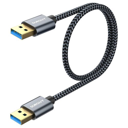 AYU-Câble USB 3.0 0,5m, USB A Mâle vers A Mâle Câble USB 3.0 5 Gbps pour Disque Dur Externe, Lecteur DVD, Refroidisseur PC Portable, Hub USB, TV Box, Imprimante, Caméra