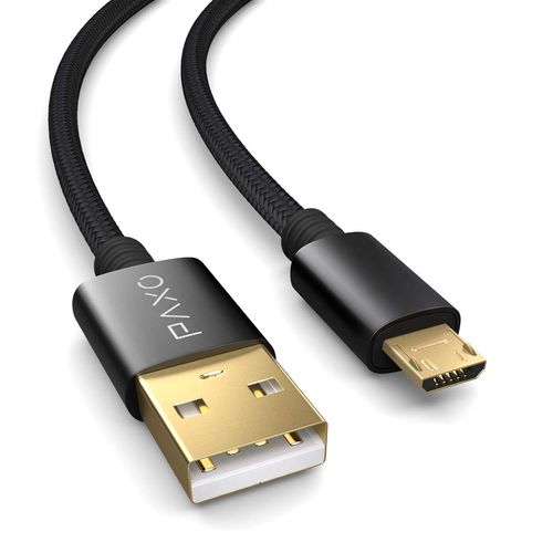 AYU-Câble Micro USB 0,3m | USB A vers Micro-B mâle | Câble de données & de charge pour écouteurs Bluetooth, powerbanks, haut-parleurs, cigarettes électroniques & plus,noir