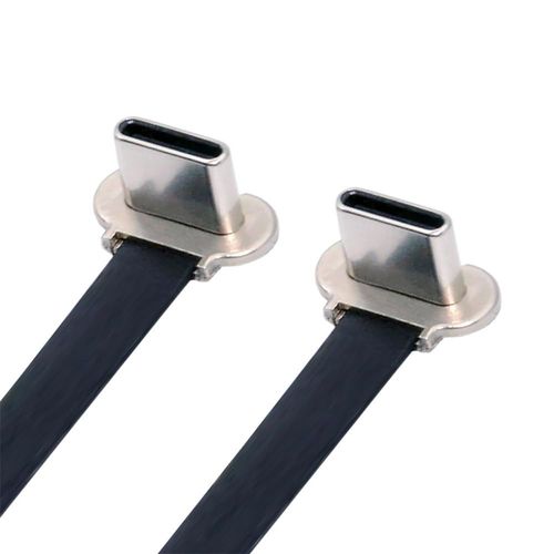 AYU-Câble USB 2.0 plat ultra fin de type C vers USB-C 65 W - Charge rapide pour ordinateur portable, tablette, téléphone