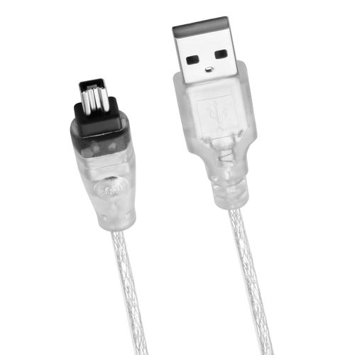AYU-Câble Adaptateur USB mâle vers FireWire IEEE 1394 4 Broches, Câble iLink 1m pour Sony DCR-TRV75E DV, Connecteur USB Type-A vers 1394, Câble IEEE 1394 a US B, Câble de Transfert de Données